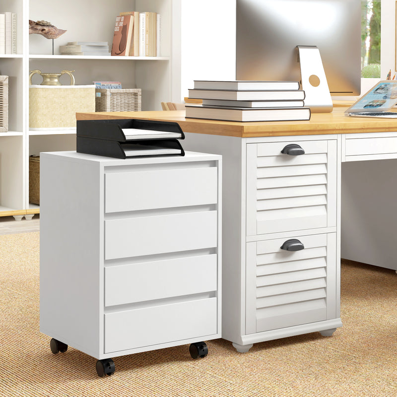 White 4-drawer filing cabinet – image 2