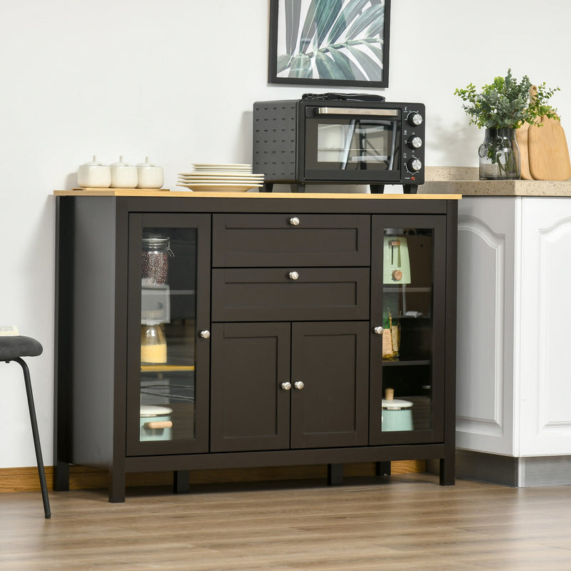 Black & oak glass door sideboard – image 2