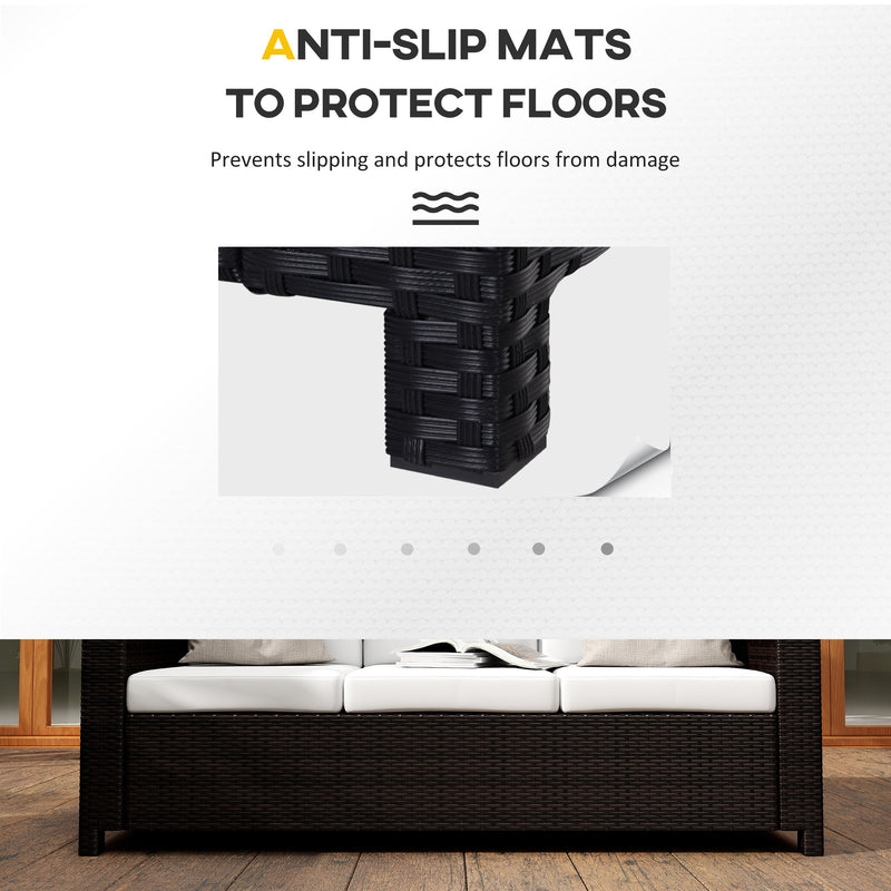 Black 3-seater rattan sofa – image 7