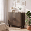 Dark walnut curved door sideboard – image 9