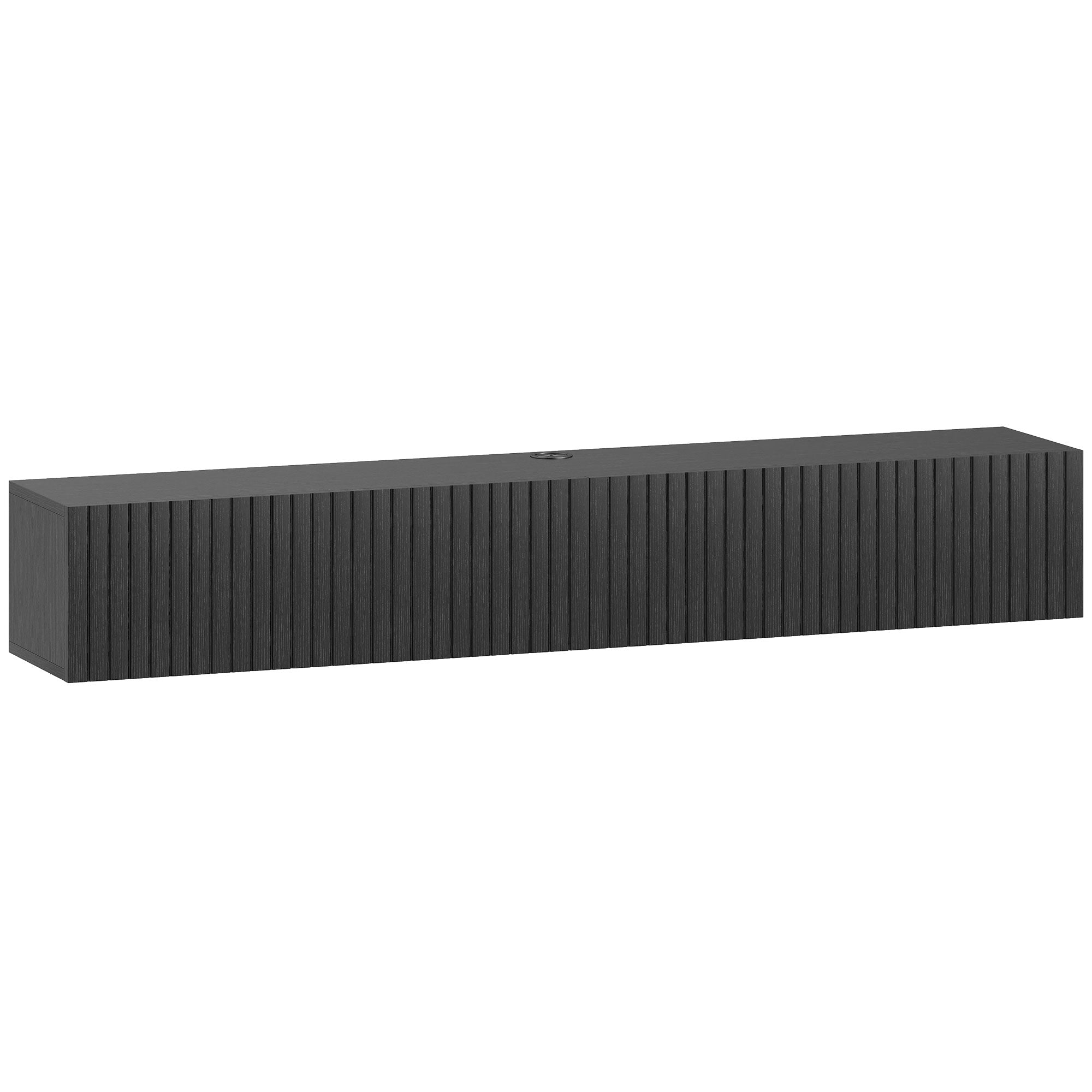 140cm Floating TV Stand, Wall Mount TV Unit with Cable Management Hole, Fits up to 72" TV, Black