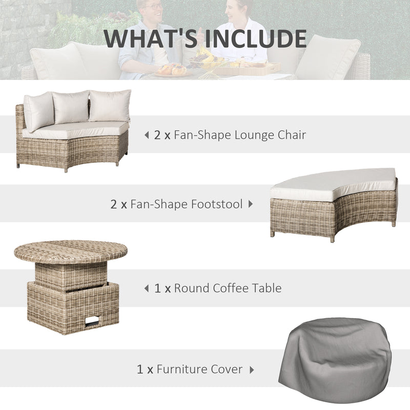 Round rattan daybed sofa set – image 4