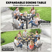 Extending aluminium garden table black – image 4
