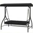 Outsunny 3 Seater Canopy Swing Chair, 2 in 1 Garden Swing Seat Bed, with Adjustable Canopy and Metal Frame, Black – view 10