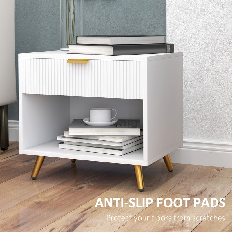 White & gold bedside table – image 7