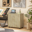 Lockable office storage cabinet – oak – image 7