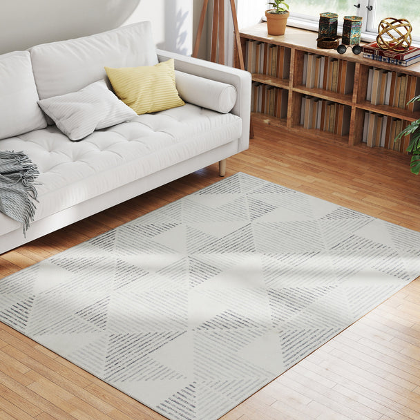 Grey geometric rug 170 x 120 cm – image 2