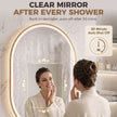 HOMCOM Bathroom Mirror with LED Lights, 100x70cm Oval Bathroom Mirror, Dimmable, Bluetooth, Anti-Fog, Gold Tone – view 6