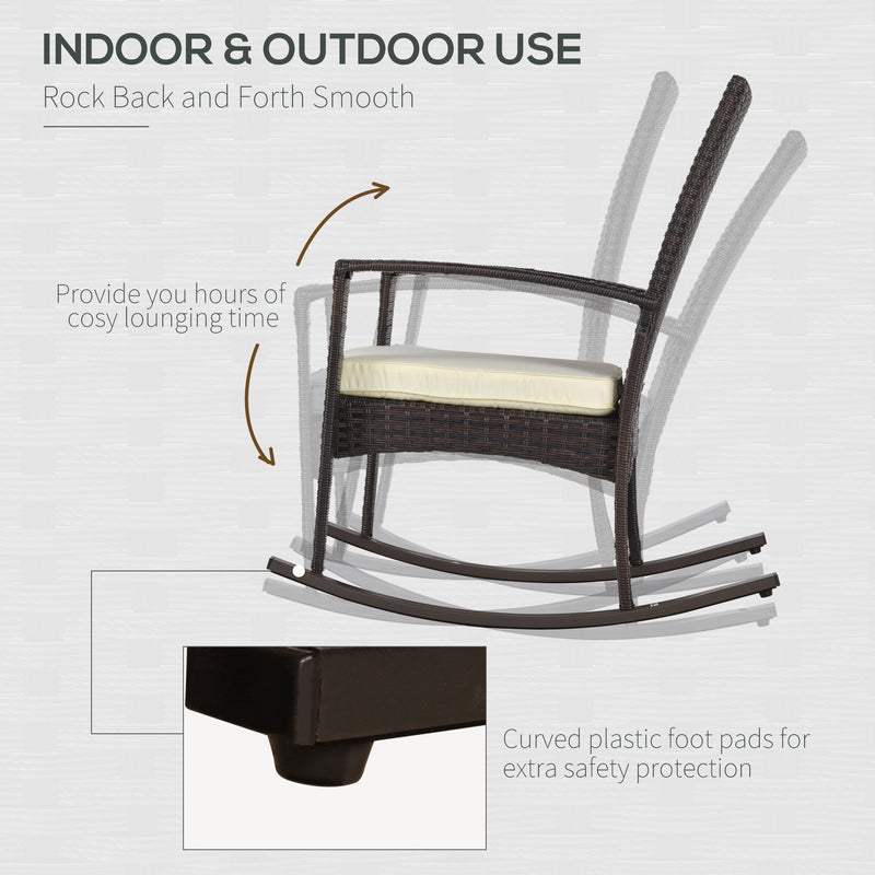 Brown rattan rocking chair – image 7