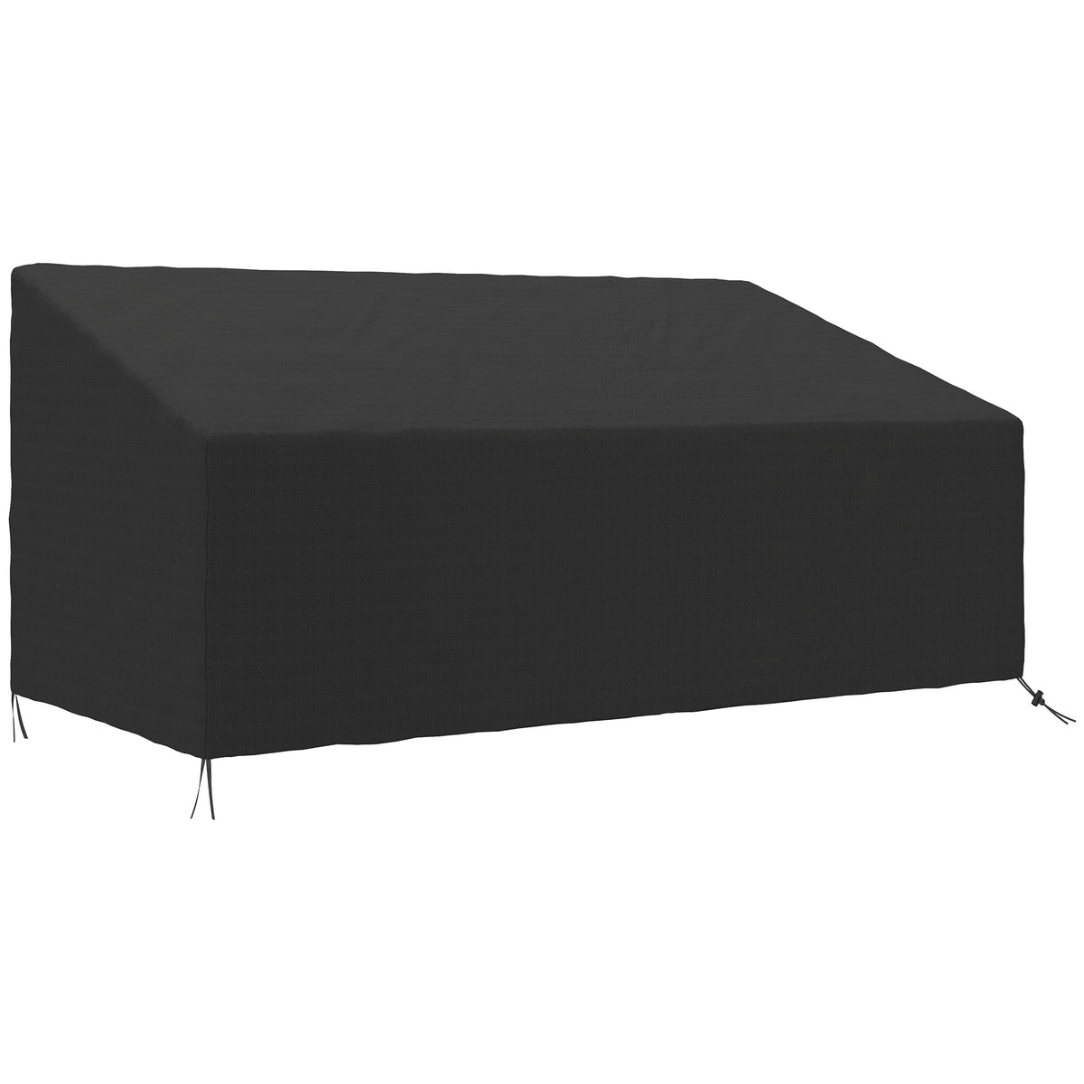 Black 600D Oxford waterproof cover on a 3-seater garden sofa