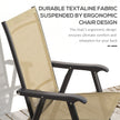 Outsunny Set of Four Folding Garden Chairs - Light Brown – view 4