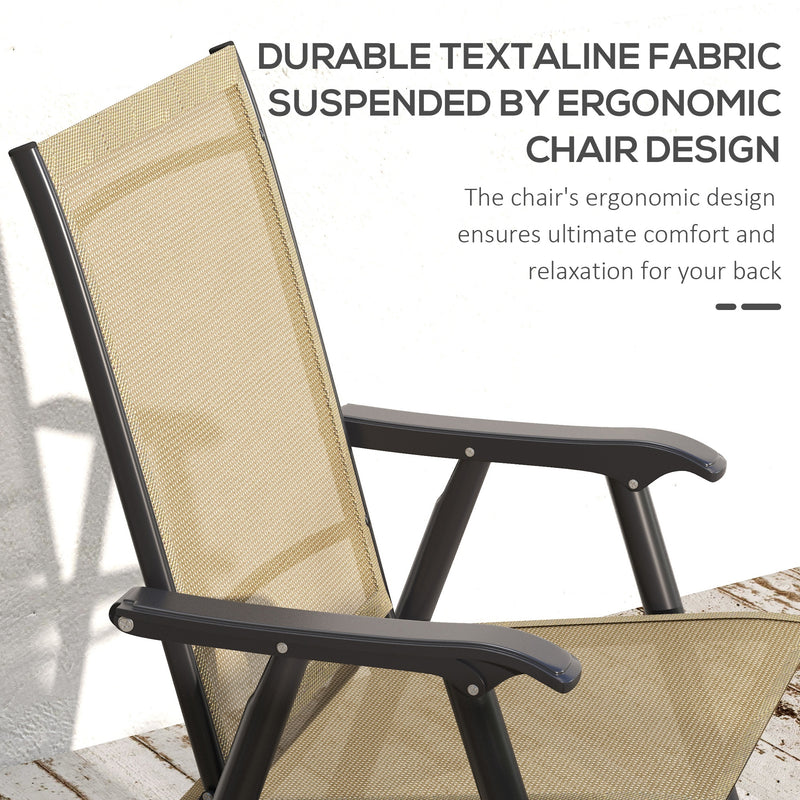 Outsunny Set of Four Folding Garden Chairs - Light Brown – view 4