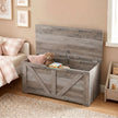 HOMCOM 100L Home Storage Box, with Safety Hinge - Grey Wood-Effect – view 8