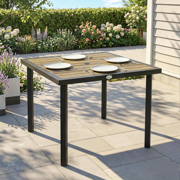 Square slatted garden table – image 2