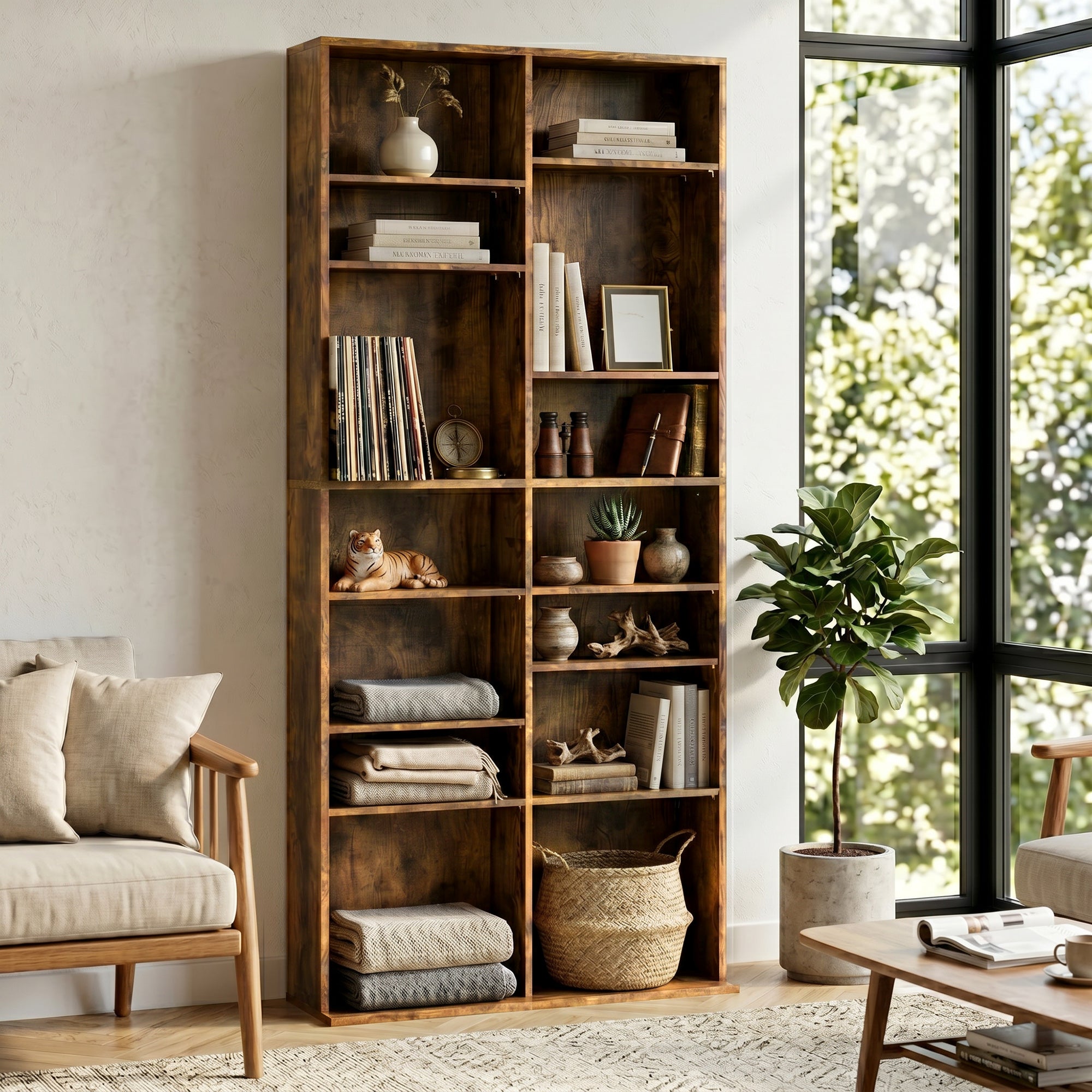 640 CD Storage Tower - Rustic Brown