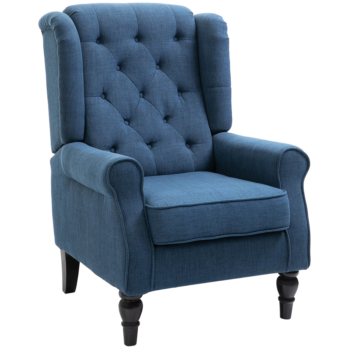 Tufted Wingback Accent Chair – Blue