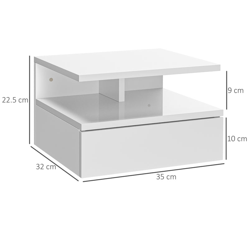 Floating gloss white bedside tables – image 3
