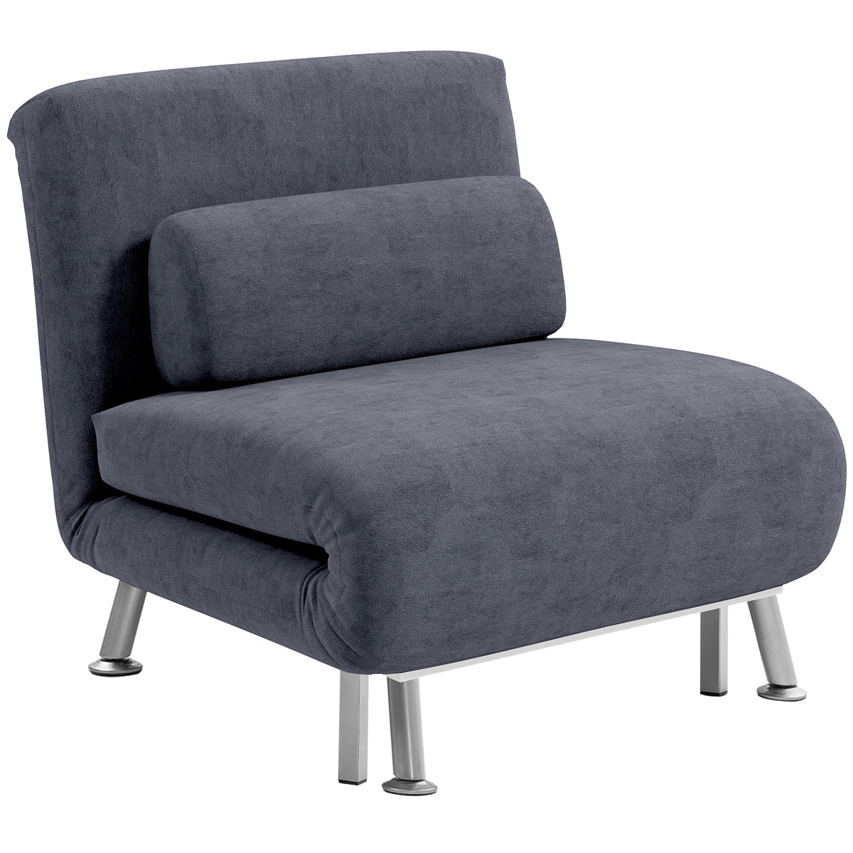 3-in-1 Velvet Sleeper Chair Bed – Charcoal Grey