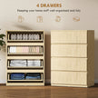 HOMCOM Chest of Drawers, 4-Drawer Storage Cabinets, Modern Dresser, Storage Drawer Unit for Bedroom – view 4