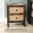 Industrial rattan bedside table – image 4