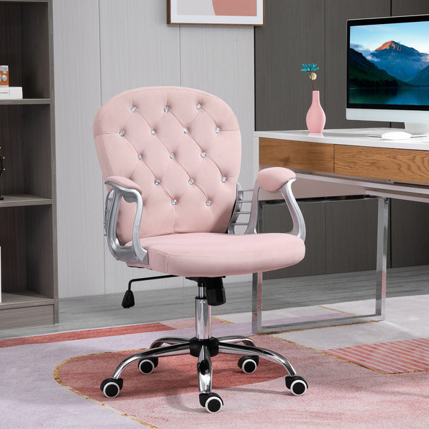 Velvet swivel desk chair – image 2