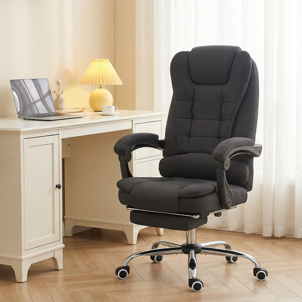 Black linen massage office chair – image 2