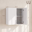 HOMCOM Bathroom Wall Cabinet, Wall-Mounted Bathroom Storage Cabinet with 2 Doors, Adjustable Shelf, High Gloss White – view 3