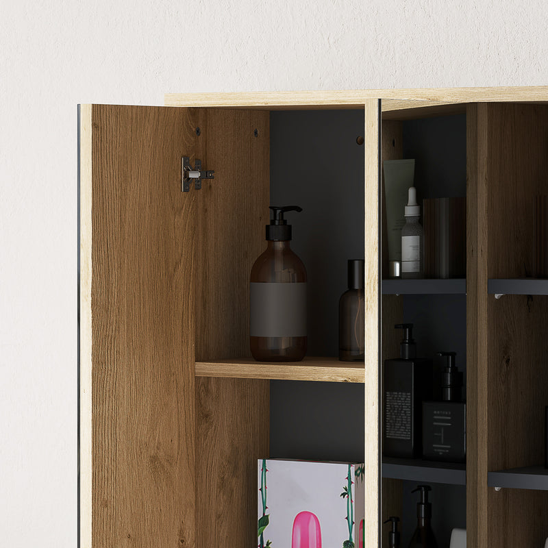 Wood-effect mirror cabinet – image 9