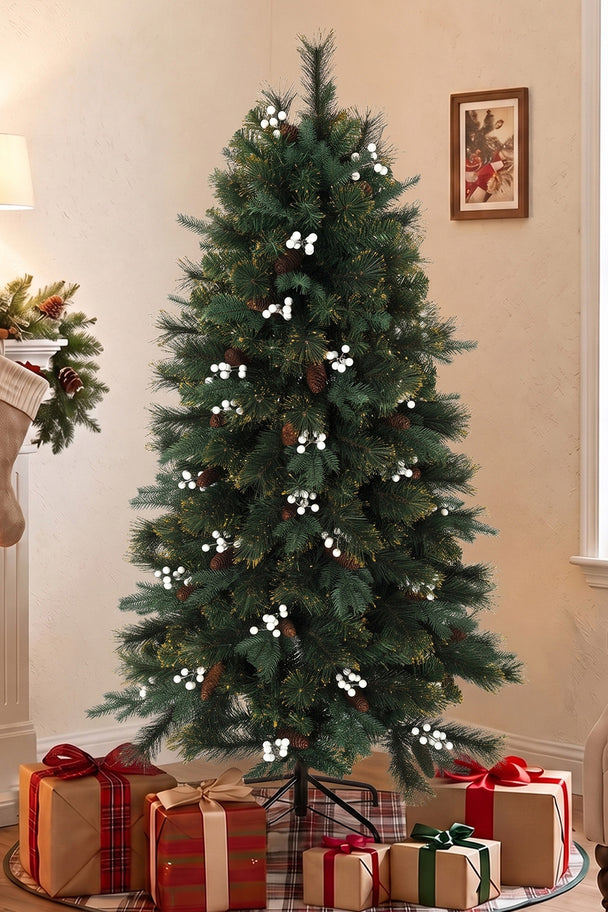 5ft fir Christmas tree with berries – image 2