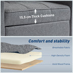3-in-1 Single Sofa Bed, Convertible Sleeper Chair Bed - Dark Grey