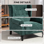 150Â° Reclining Vintage Armchair, with footrest - Dark Green