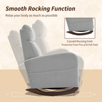 Corduroy Rocking Armchair - Grey
