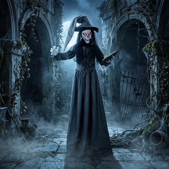 180cm Animated Face-Changing Witch with Glowing Red Eyes – image 2 of 9