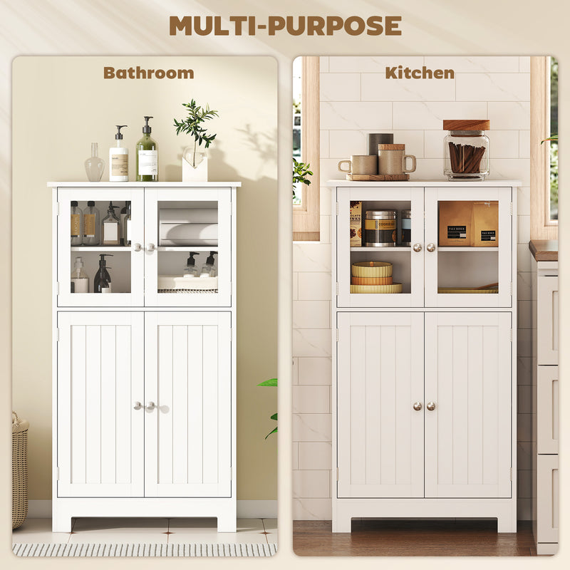 White bathroom cabinet with glass doors – image 4