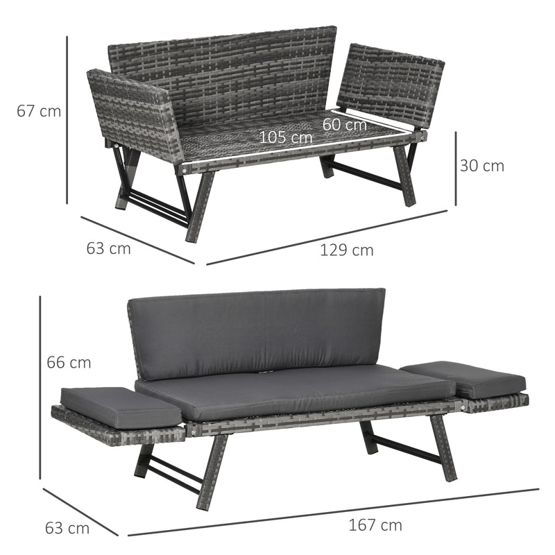 2-in-1 rattan sofa daybed – image 3