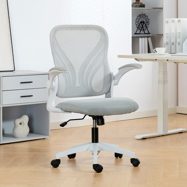HOMCOM Mesh Office Chair with Foldable Backrest - Light Grey – view 2