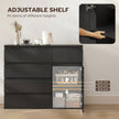 HOMCOM Modern Chest Of Drawers, 5 Drawer Dresser with Adjustable Shelf, Soft-Close Door, Black – view 5