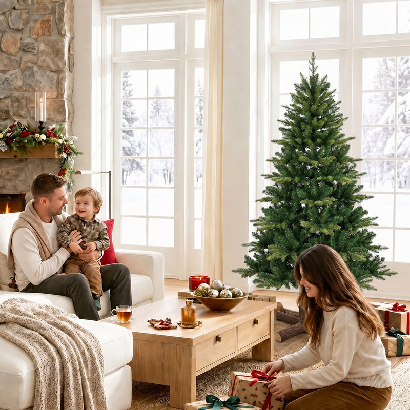 5ft Christmas tree with fir wood base – image 9