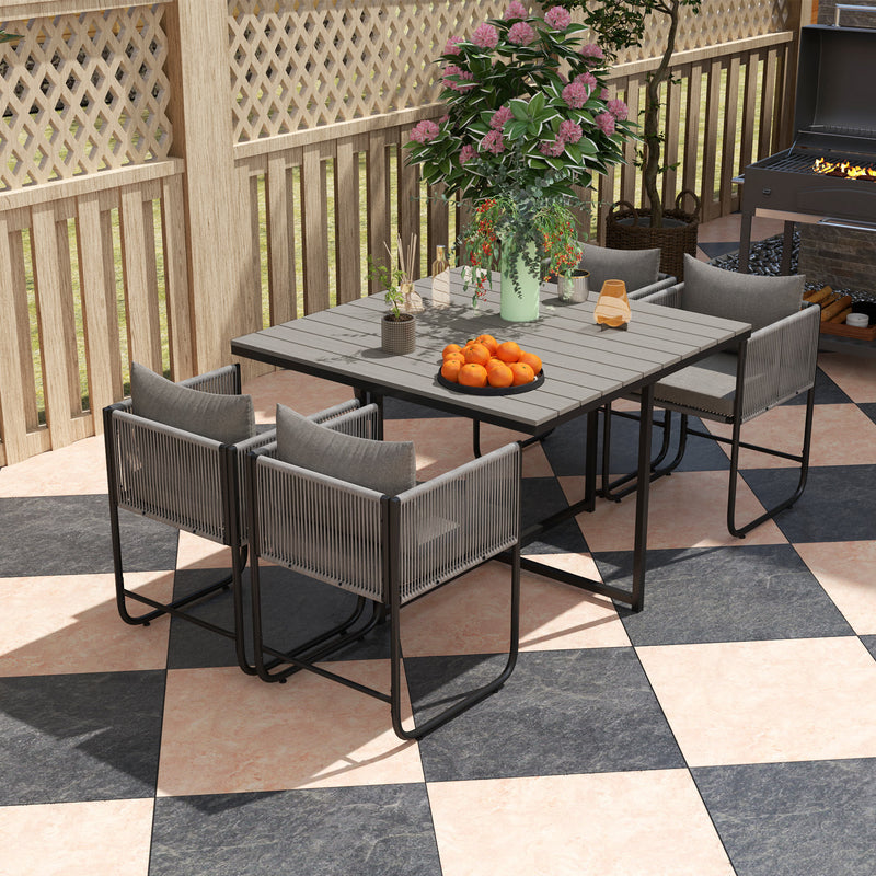 4-seater rattan cube dining set – image 8