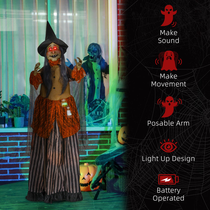 183cm Animated Witch with Glowing Eyes & Potion Bottle – image 7 of 9