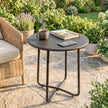 Round metal garden side table dark grey – image 10