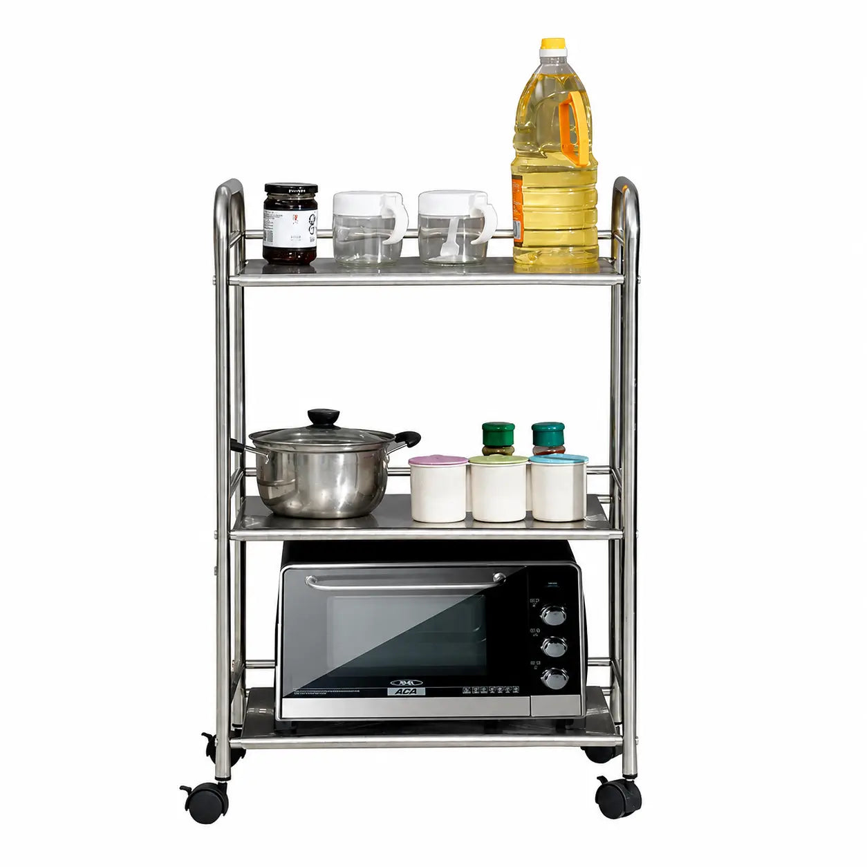 3-Tier Rolling Utility Cart for Kitchen, office & Salon