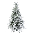 5ft bushy snow-flocked pre-lit Christmas tree glowing with warm white LEDs
