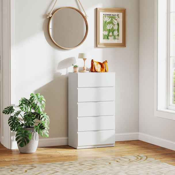 White 5-drawer chest – image 2