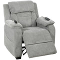 Power Recliner Armchair with Massage and Heat, Electric Reclining Chair with Wide Spring Seat, Light Grey