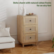 Rattan 3-drawer bedside chest – image 5
