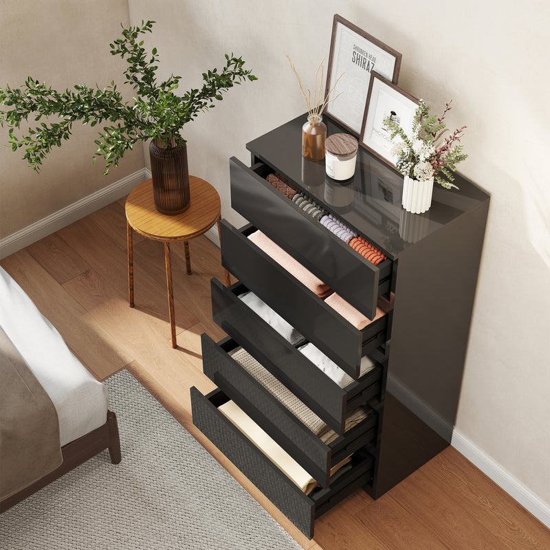 HOMCOM Chest of Drawers, 5-Drawer Storage Cabinets, Modern Dresser, Storage Drawer Unit for Bedroom – view 8