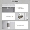 White wall mirror cabinet with open shelves – image 7