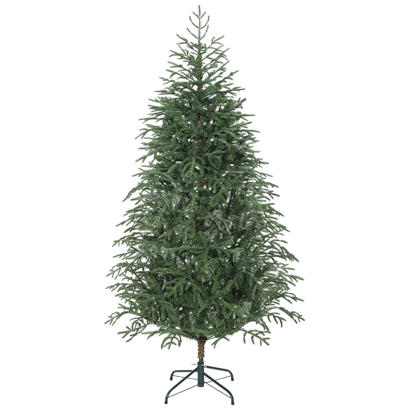 6ft dense full spruce artificial Christmas tree with moulded tips on a foldable stand