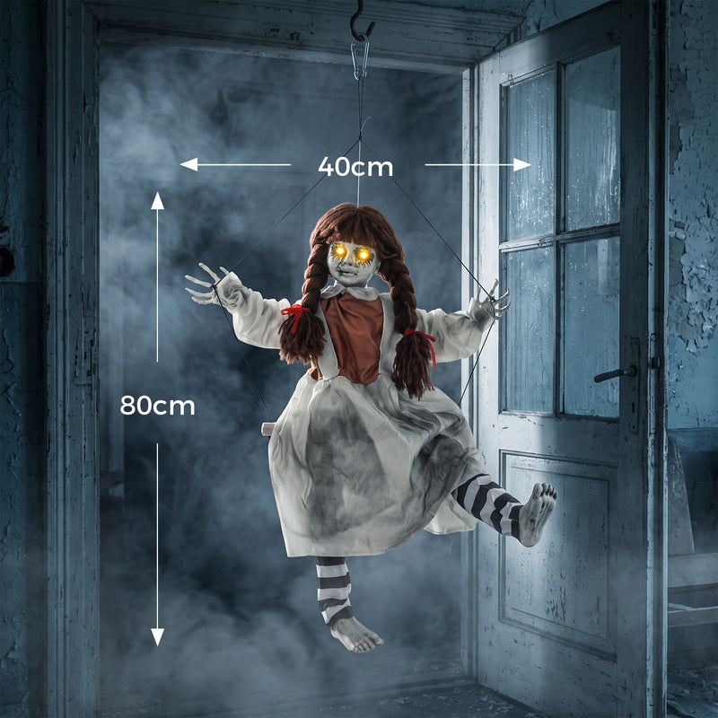 80cm Animated Creepy Girl on Swing Halloween Decoration – image 3 of 9